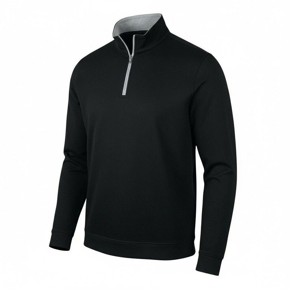 Men's Classic Black Zip-Up Sweater